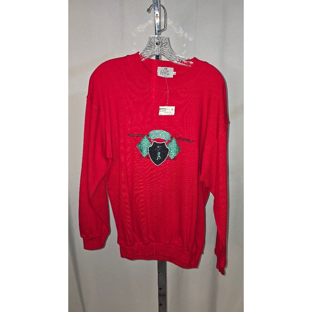 Clan Royal St. Andrews golf course Long Sleeve Sweater - Red - Size S - NWT